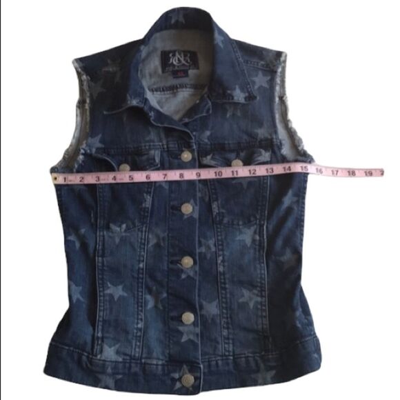 Rock & Republic Gunshow Stars Denim Vest Blue Sz XS - Picture 15 of 16